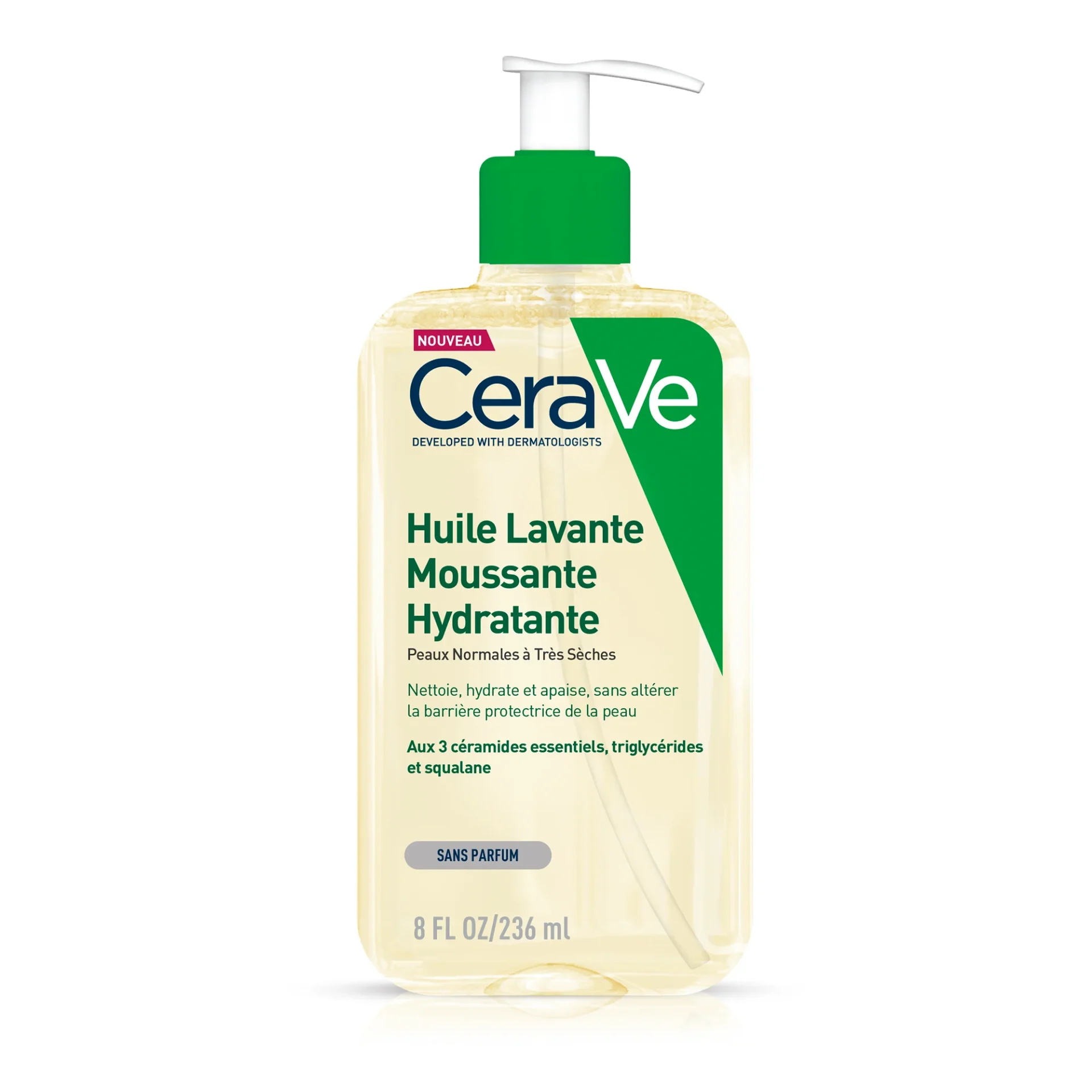 CeraVe Huile Lavante Moussante Hydratante Peau Très Sèche à Atopique | 236ml