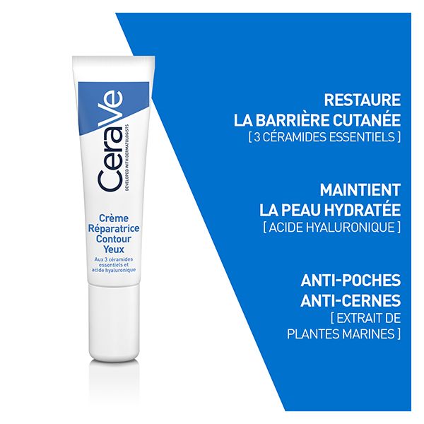 CeraVe Crème Réparatrice Yeux Anti-Cernes et Anti-Poches | 14ml