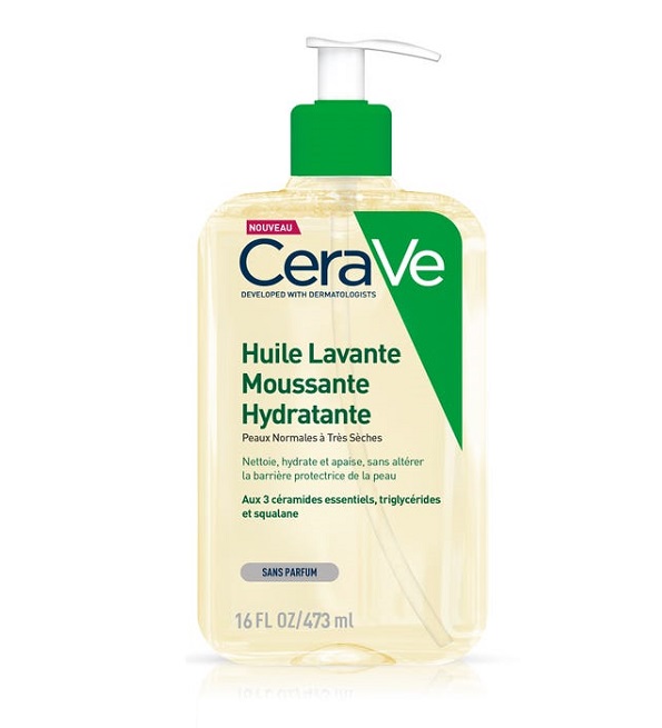 CeraVe Huile Lavante Moussante Hydratante Peau Très Sèche à Atopique | 473ml