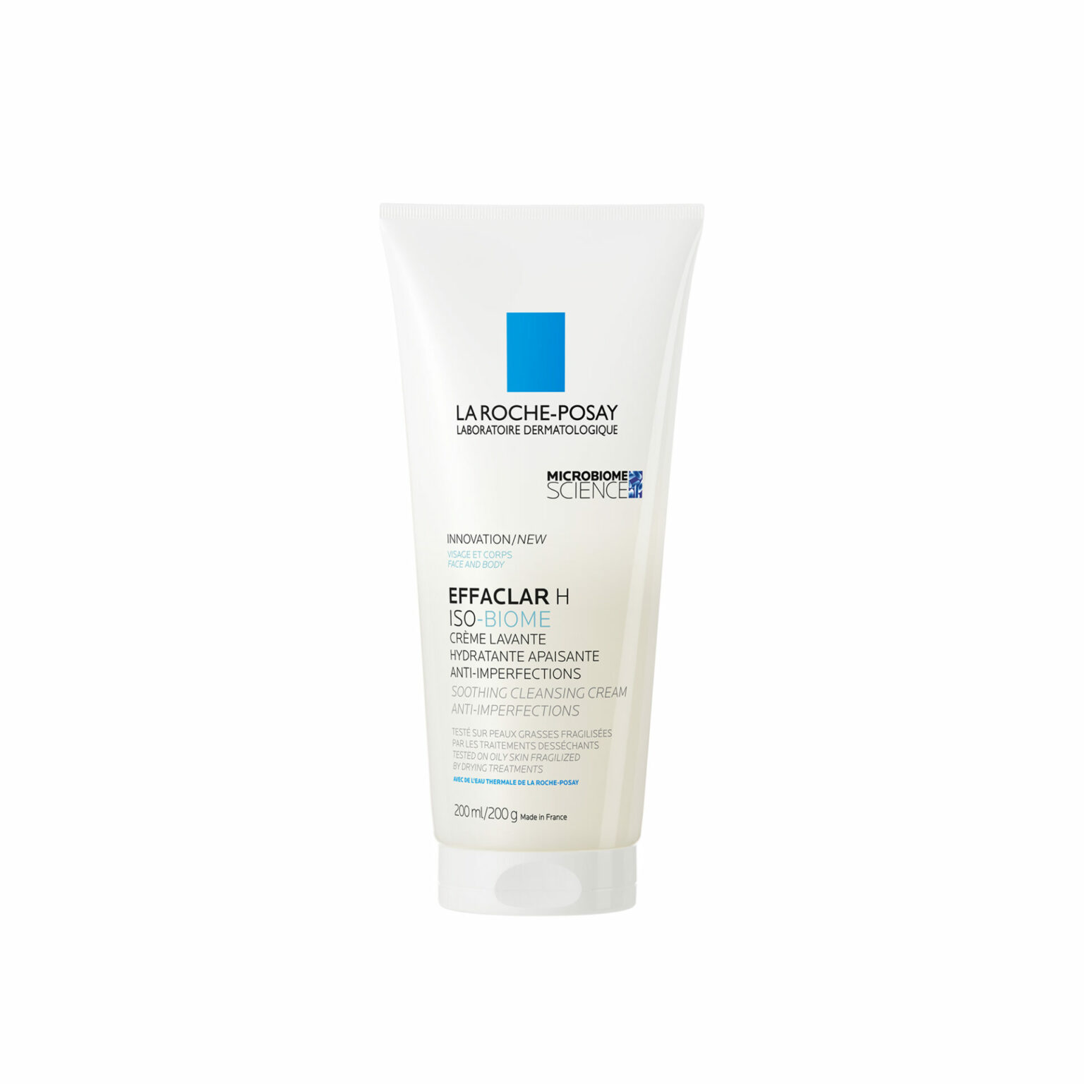 LA ROCHE-POSAY EFFACLAR H ISO-BIOME Crème Nettoyante | Peau sèche à tendance acnéique | 200ml