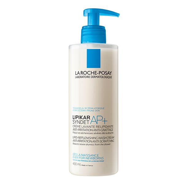 LA ROCHE-POSAY Lipikar Syndet AP+ Crème Lavante Peau Sèche et Eczéma Atopique| 400ml