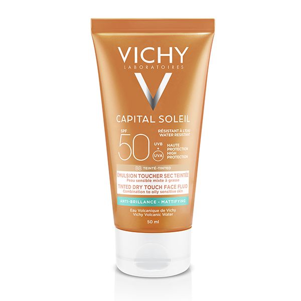 Vichy Capital Soleil BB Émulsion Toucher Sec Teintée SPF50 Peau Sensible Mixte à Grasse | 50ml