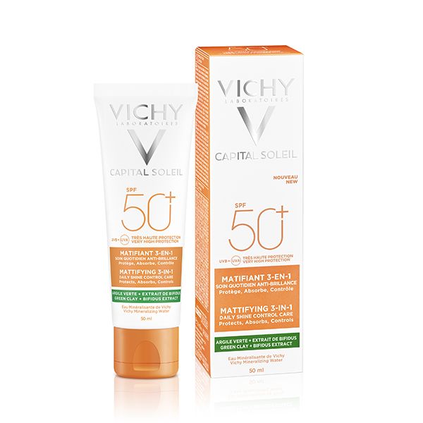 Vichy Capital Soleil Crème Solaire Matifiante 3en1 SPF50+ Peau Mixte Acnéique | 50ml