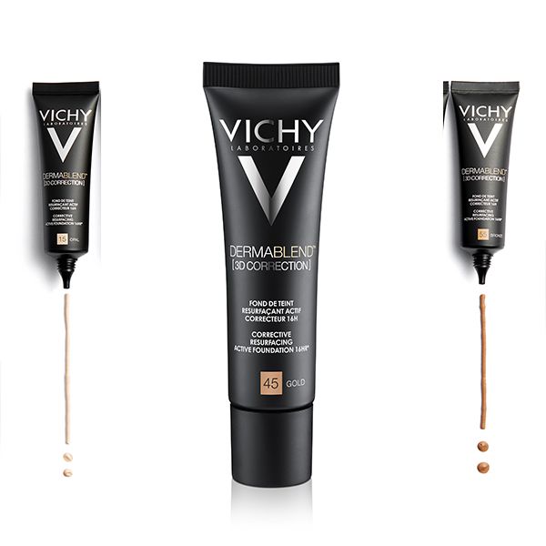 Vichy Dermablend Fond de Teint Correction 3D SPF25 Peau Grasse Acnéique | 15 OPAL | 30ml