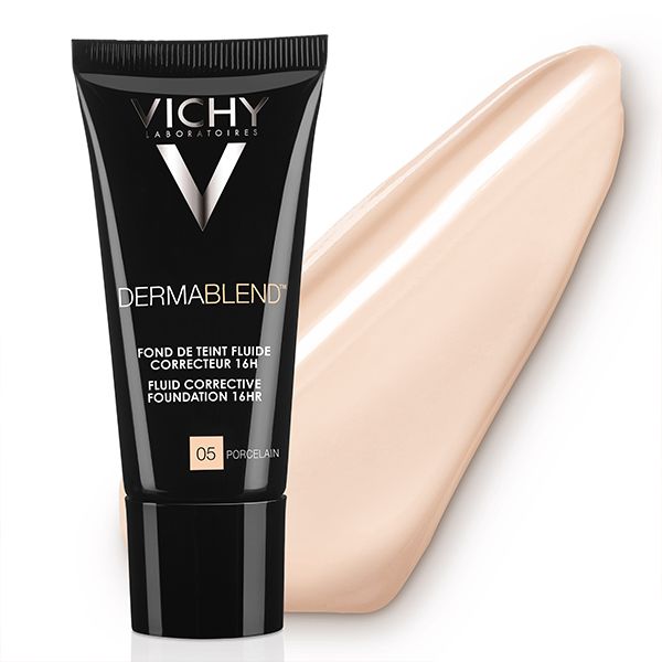 Vichy Dermablend Fond de Teint Fluide Correcteur SPF28 Tous Types de Peaux | 05 POCELINE | 30ml