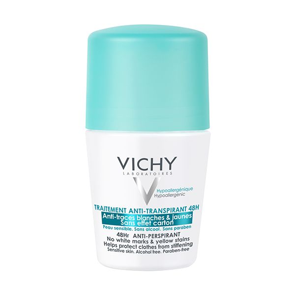 Vichy DÉODORANT Dermo-Tolérance 48H Anti-Traces Jaunes et Blanches Bille Peau Sensible | 50ml