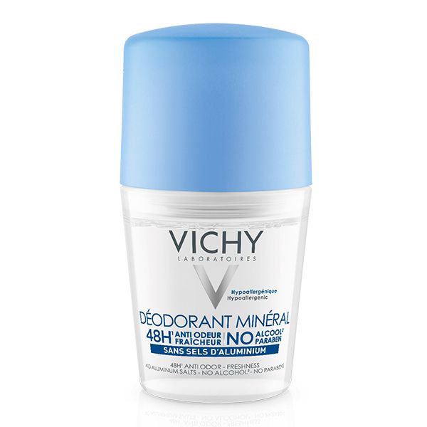 Vichy DÉODORANT Dermo-Tolérance Minéral 48H Bille Sans Sels d’Aluminium Peau Sensible et Réactive | 50ml