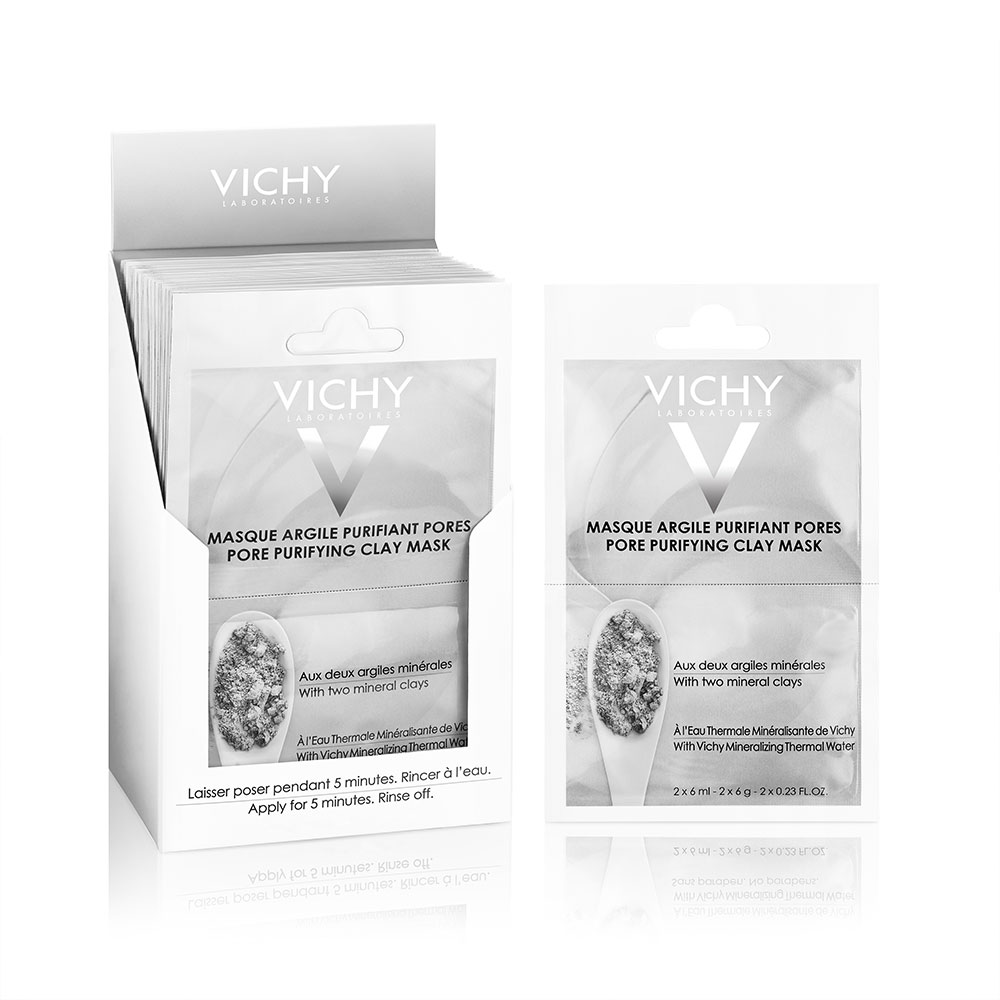 Vichy Masque Minéral Bidose Argile Purifiant Peau Mixte à Grasse | 2 x 6ml