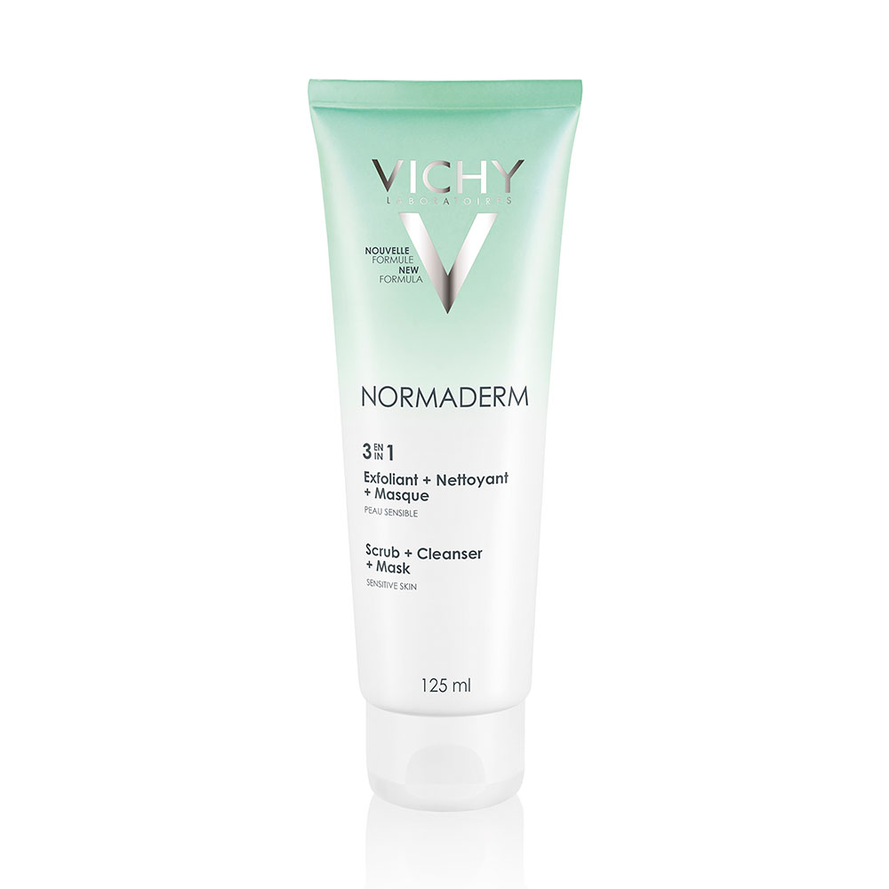 Vichy Normaderm 3en1 Exfoliant Nettoyant Masque Peau Mixte à Grasse | 125ml