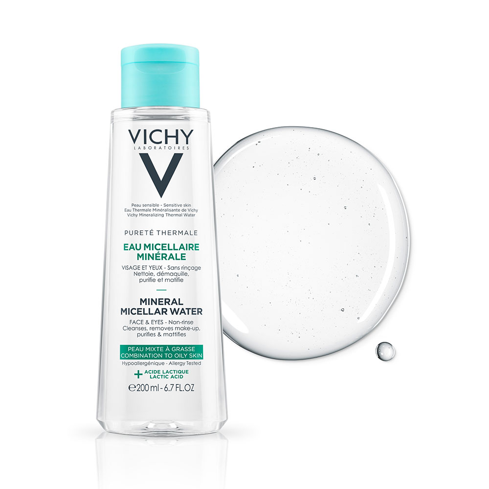 Vichy Pureté Thermale Eau Micellaire Minérale Peau Mixte à Grasse | 200ml